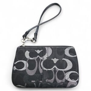 Coach Black and Silver Wristlet